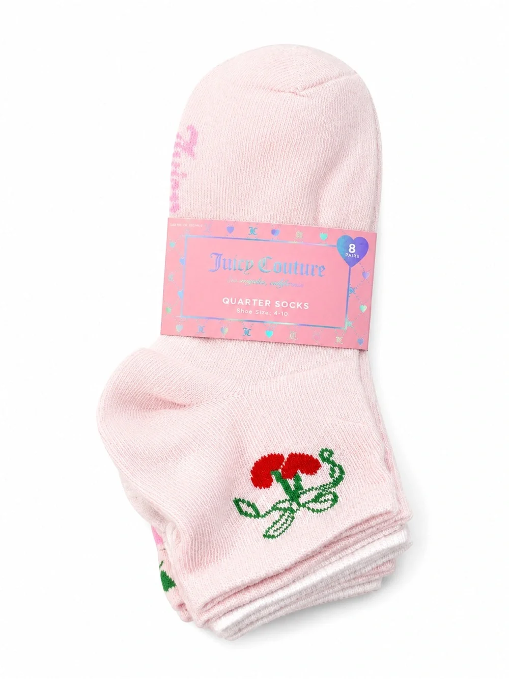 Juicy Couture Quarter Socks 8 Pack